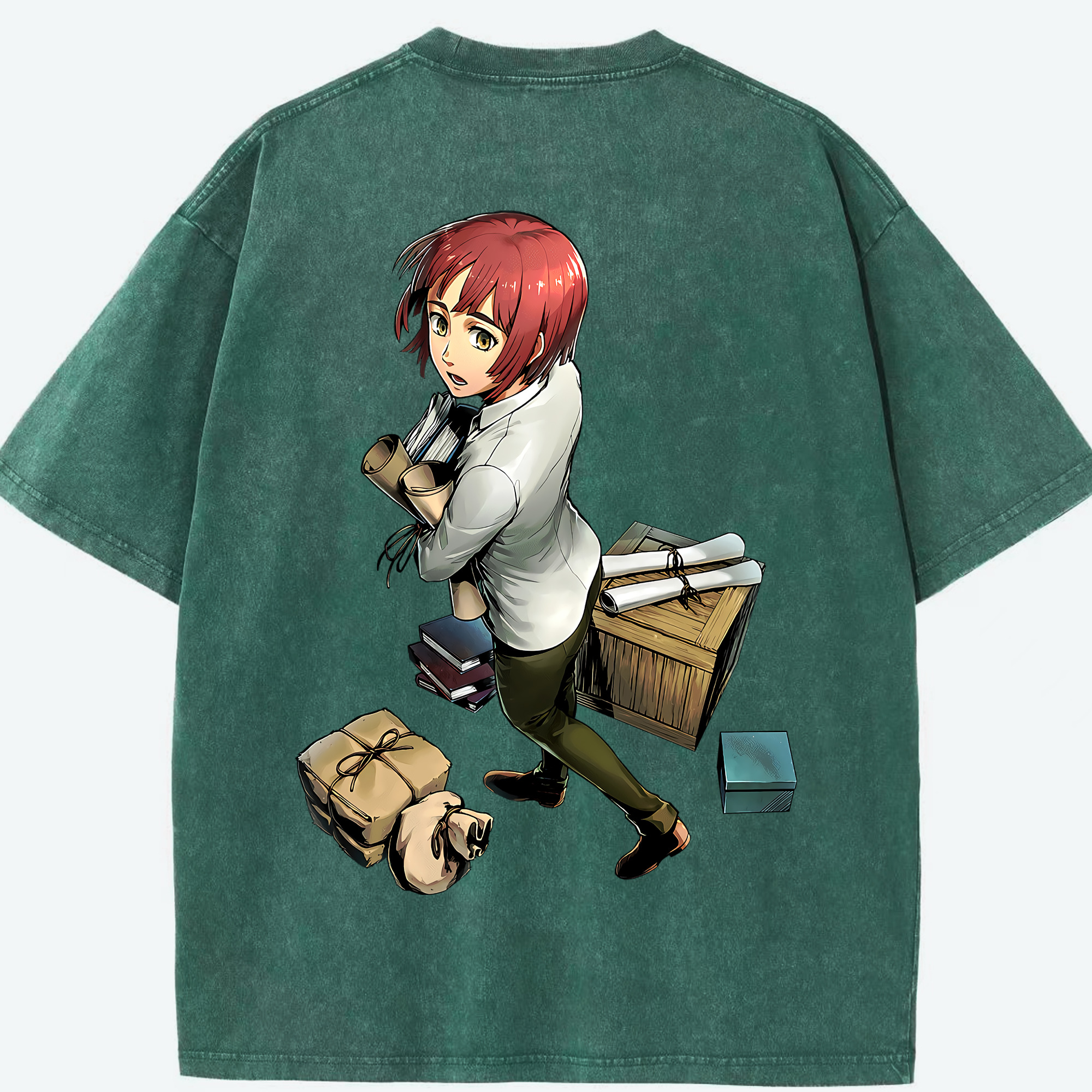 （画像用） 進撃の巨人 Attack on Titan 綿100% ヴィンテージ風 半袖Tシャツ（背面プリント）